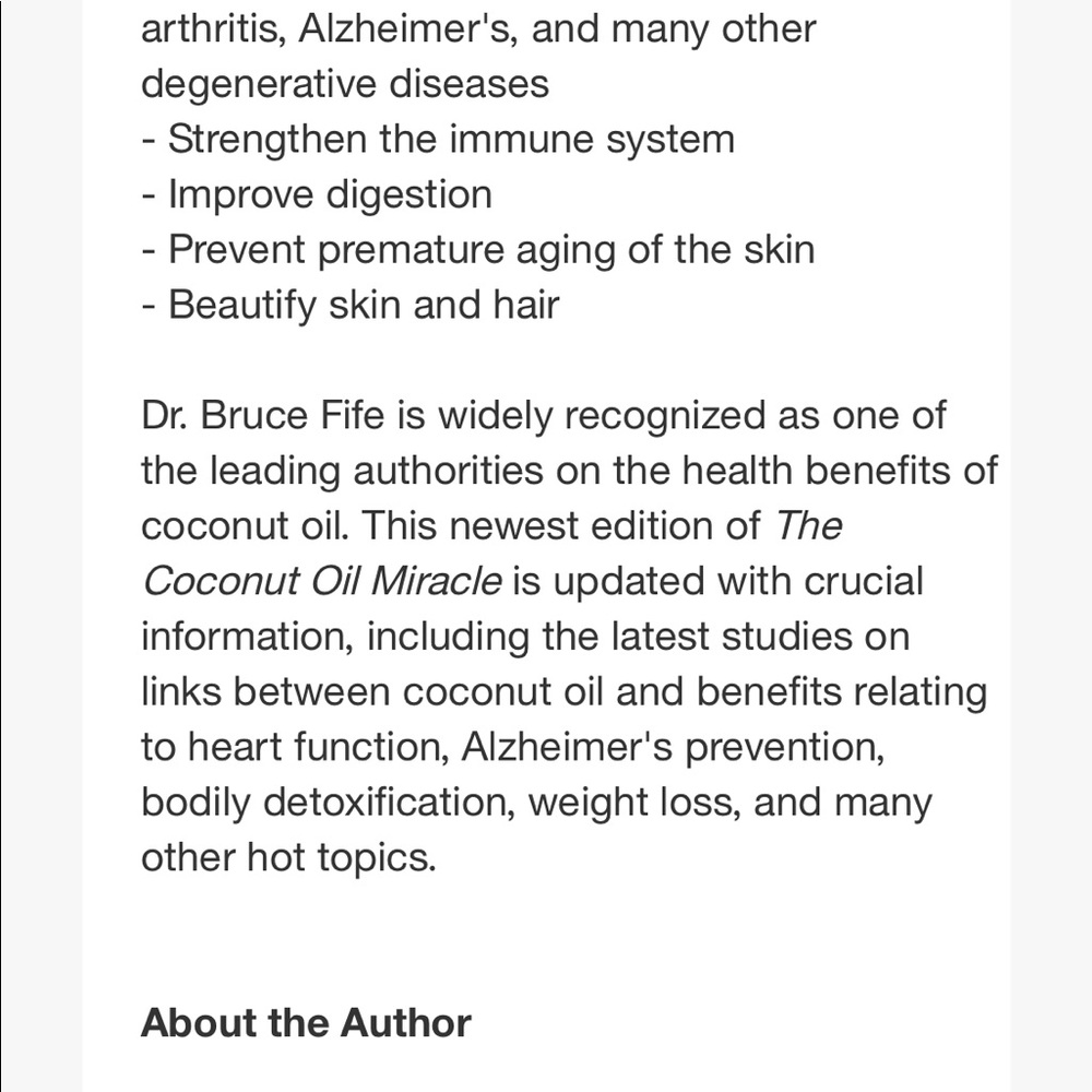 The Coconut Oil Miracle 5th Edition by Bruce Fife Paperback Book - Picture 5 of 16